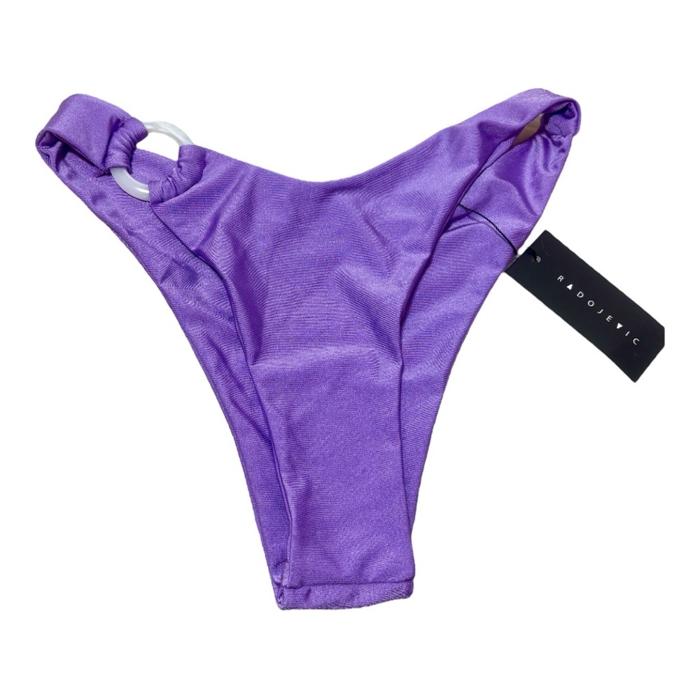 RADOJEVIC Purple High-Cut Cheeky Bikini Bottom
